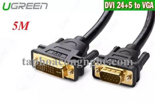 Ugreen 11678 5M màu Đen Cáp chuyển đổi DVI 24 + 5 sang VGA DV102 30011678